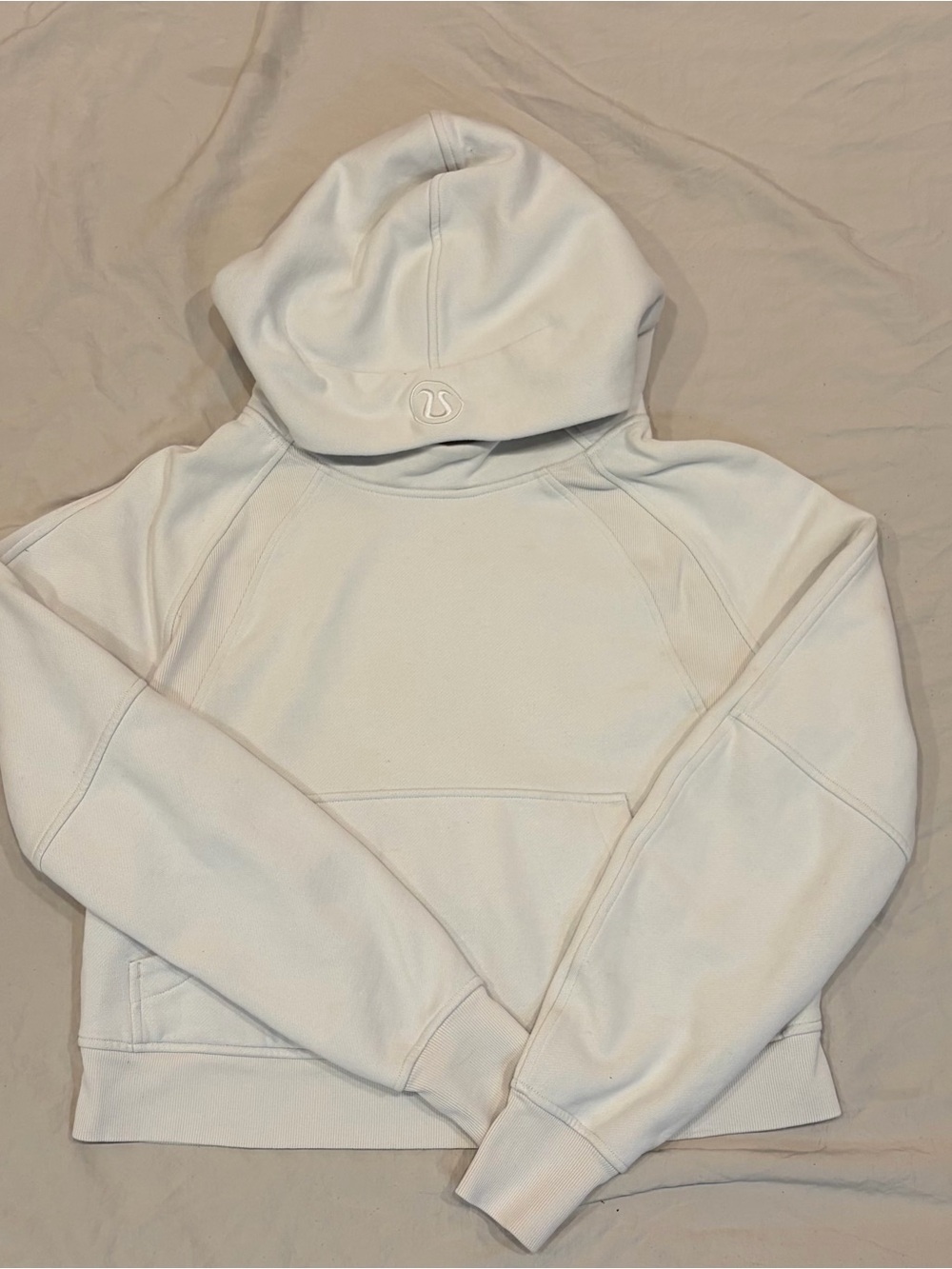Lululemon Cream Pull Over Cropped Hoodie